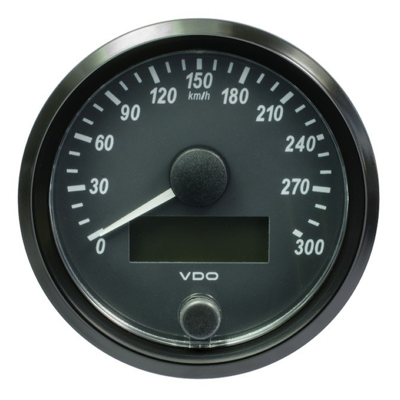 VDO SingleViu Speedometer 300 Kmh Black 80mm gauge